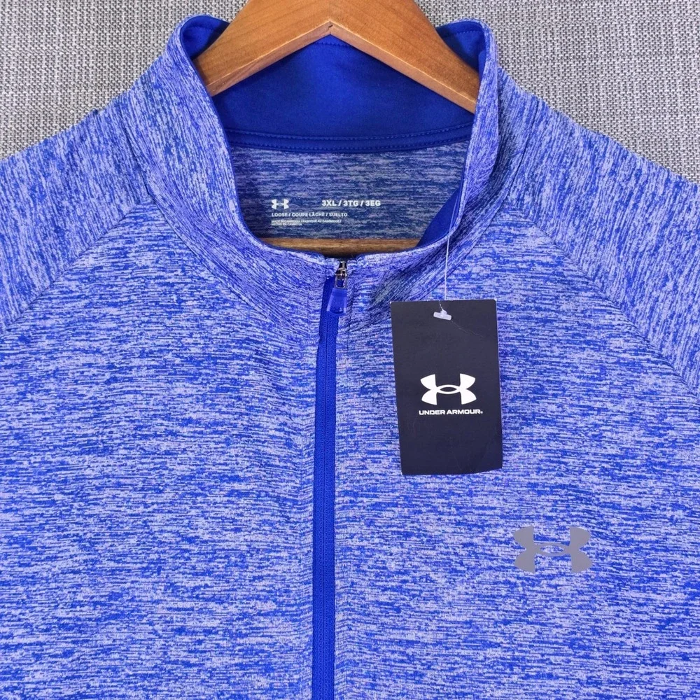 Under Armour Pullover 1/2 Zip Mens 3XL Tech 2.0 Blue Heather New Running Top